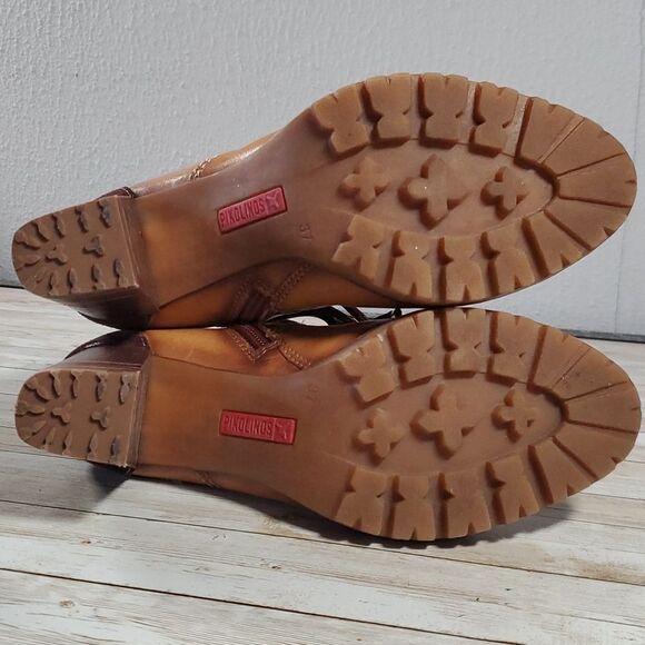 Pikolinos Connelly Heeled Leather‎ Faux Fur Laced Boots sz 37 - Picture 4 of 10